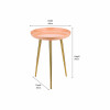 Seline Apricot Enamel and Gold Metal Side Table