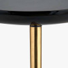 Seline Black Enamel and Gold Metal Side Table