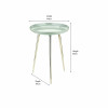 Seline Grey Enamel and Silver Metal Side Table