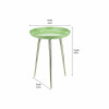 Seline Sage Enamel and Silver Metal Side Table
