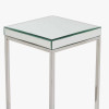 Elysee Mirrored Glass and Silver Metal Square Side Table