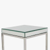 Elysee Mirrored Glass and Silver Metal Small Square Side Table