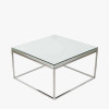 Elysee Mirrored Glass and Silver Metal Square Coffee Table