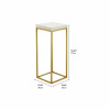 Madison Beige Granite and Burnished Gold Metal Tall Square Side Table