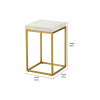 Madison Beige Granite and Burnished Gold Metal Square Side Table