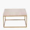 Madison Beige Granite and Burnished Gold Metal Square Coffee Table