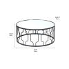 Caprisse Mirrored Glass and Graphite Metal Coffee Table
