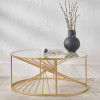 Liberty Glass and Gold Metal Coffee Table