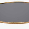 Veneziano Antique Gold Metal and Black Glass Coffee Table