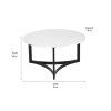 Hendrick White Marble and Black Metal Coffee Table