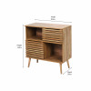 Larvik Natural Eucalyptus Wood 2 Door 2 Shelf Unit
