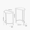 Marazzi S/2 Bevelled Glass and Black Metal Half Moon Side Tables