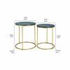 Milly S/2 Black Marble and Gold Metal Side Tables
