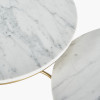 Milly S/2 White Marble and Gold Metal Side Tables