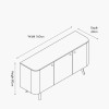 Elias Dark Ash Wood Retro 3 Door Sideboard
