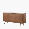 Elias Dark Ash Wood Retro 3 Door Sideboard