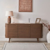 Elias Dark Ash Wood Retro 3 Door Sideboard