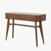 Elias Dark Ash Wood Retro 2 Drawer Console Table