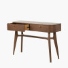 Elias Dark Ash Wood Retro 2 Drawer Console Table