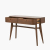 Elias Dark Ash Wood Retro 2 Drawer Console Table