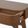Elias Dark Ash Wood Retro 2 Drawer Console Table