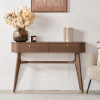 Elias Dark Ash Wood Retro 2 Drawer Console Table