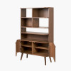 Elias Dark Ash Wood Retro 2 Door, 6 Niche Shelf Unit