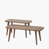 Elias Dark Ash Wood Retro Set of 2 Coffee Tables