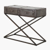 Adriano Peppercorn Leather Console Table