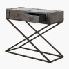 Adriano Peppercorn Leather Console Table