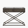 Adriano Peppercorn Leather Console Table