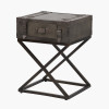 Adriano Peppercorn Leather Side Table