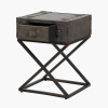 Adriano Peppercorn Leather Side Table