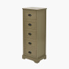 Croft Olive Pine Wood 5 Drawer Unit