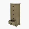 Croft Olive Pine Wood 5 Drawer Unit