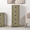 Croft Olive Pine Wood 5 Drawer Unit