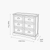Croft Olive Pine Wood 6 Drawer Unit
