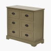 Croft Olive Pine Wood 6 Drawer Unit