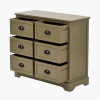 Croft Olive Pine Wood 6 Drawer Unit