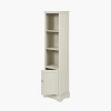 Croft Linen Pine Wood Slim 1 Door 3 Shelf Unit
