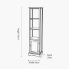 Croft Olive Pine Wood Slim 1 Door 3 Shelf Unit