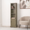 Croft Olive Pine Wood Slim 1 Door 3 Shelf Unit