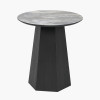 Myana Jade Marble Effect and Dark Brown Oak Veneer Side table