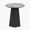 Myana Jade Marble Effect and Dark Brown Oak Veneer Side table