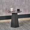 Myana Jade Marble Effect and Dark Brown Oak Veneer Side table