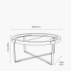 Vermont Clear Glass and Light Walnut Wood Veneer Coffee Table