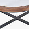 Vermont Clear Glass and Light Walnut Wood Veneer Coffee Table