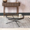 Elwood Clear Glass and Black Fir Wood Effect Coffee Table