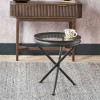 Elwood Clear Glass and Black Fir Wood Effect Side Table