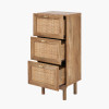Henrik Natural Rattan 3 Drawer Tall Unit